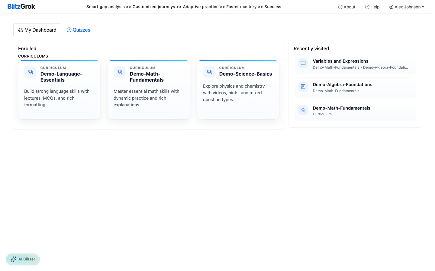 Learner dashboard